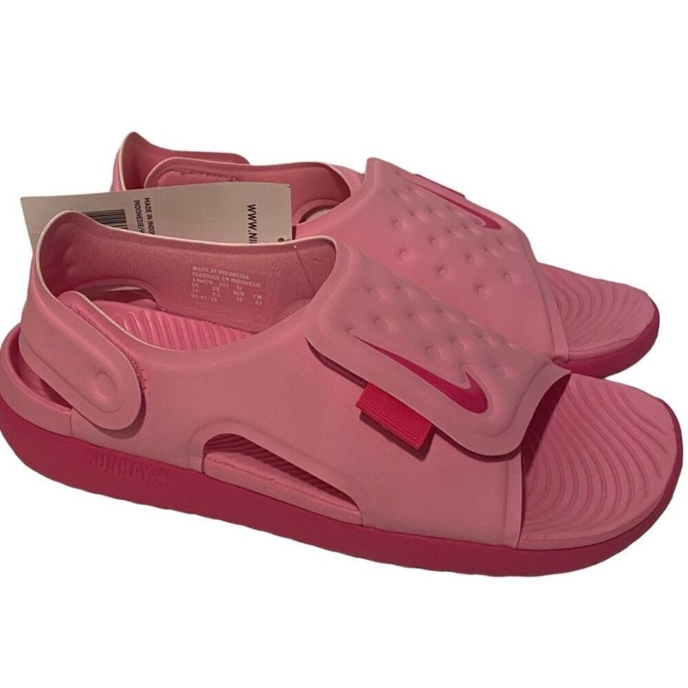 NIKE SUNRAY SIZE 5Y Adjust 5 Open Toe Sandals with Hook & Loop Closure